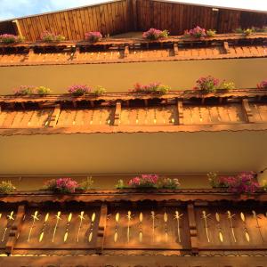 a building with flowers on the roof at Topaz in Karpacz