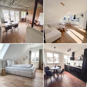 Dyke Appartements في بوسوم: أربعة مناظر مختلفة لغرفة المعيشة وغرفة المعيشة