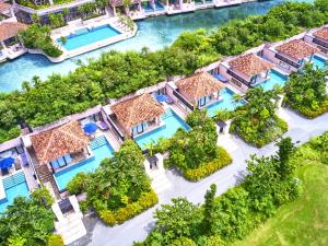 an aerial view of the villas at the resort at Shigira Bayside Suite Allamanda in Miyako Island