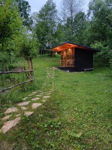 a small cabin in the middle of a field at Gradina Tisa in Comăneşti