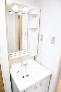 een badkamer met een wastafel en een spiegel bij Ueda Building - Vacation STAY 8558 in Asahikawa