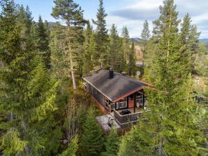 an overhead view of a house in the woods at Koselig fjellhytte i Trysil Ski & Turmuligheter in Trysil