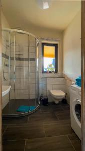 Koupelna v ubytování Ferienwohnung Olbernhau 7 Täler - Apartment + 9 fotografií