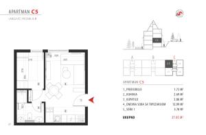 Plan piętra w obiekcie Divčigora apartmani