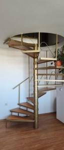 a metal bunk bed in a room at апартамент CITY HOME 22 in Yambol