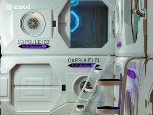 a large white appliance with a washer and dryer at UBPOD- The First Capsule Hotel in Mongolia in Ulaanbaatar