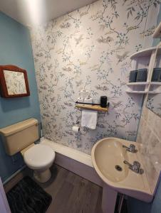 ein Badezimmer mit Toilette und Waschbecken in der Unterkunft Hesketh Hotel in Blackpool + 62 Fotos
