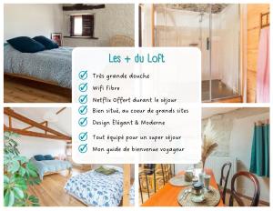 Rúm í herbergi á Chambre triple deluxe - Gîte de la Louve