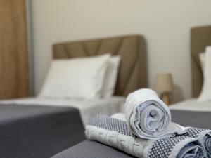 Postel nebo postele na pokoji v ubytování Angelo Agapi Rooms Vlore
