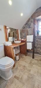 een badkamer met een toilet en een wastafel bij Stone House in Salzedas
