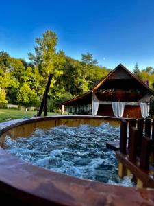 a large plunge pool with water in it at Cabana Oana 5-bedrooms chalet in Arad