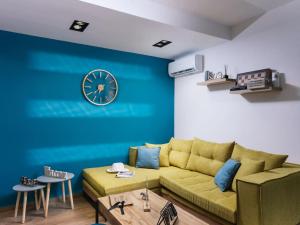 Posezení v ubytování Blue Apartment in the Hill