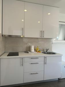 Kuchyň nebo kuchyňský kout v ubytování Apartments Vinko