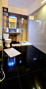 a bathroom with a toilet and a sink at Grand Hotel Baroc in Zalău