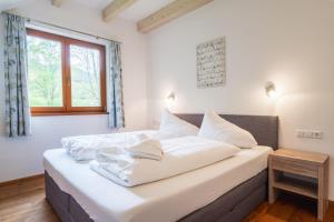 Posteľ alebo postele v izbe v ubytovaní Schönes Apartment Prägant