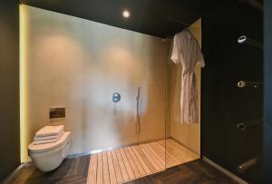 a bathroom with a shower with a toilet and a shower at Luxury Villa in Central Woodstock in Woodstock +9 photos