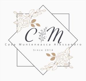 Un logotipo para una invitación de boda con rosas. en Hotel Casa Muntenească Alessandro, en Piteşti