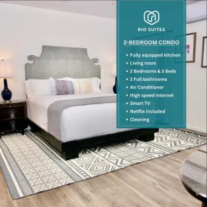 a poster of a bedroom with a bed in a room at Rio Suites in Tijuana