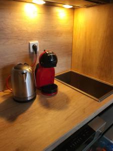 a toaster sitting on top of a kitchen counter at Kucica Hrasno in Breza