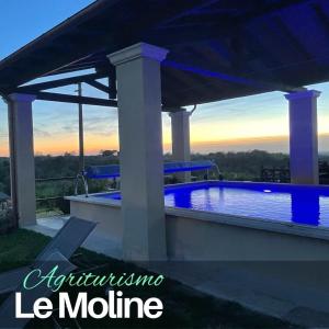 einen Pool mit einer Pergola auf einem Haus in der Unterkunft Casale dei Lamponi a "le Moline" vita in fattoria in Vetralla