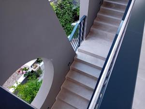 una vista aérea de una escalera con una planta en Villa Maboka en Zadar