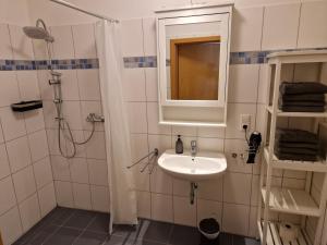 Ένα μπάνιο στο Ferienwohnung Am Storchennest +9 φωτογραφίες