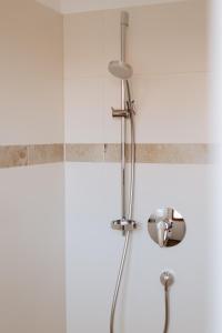 a shower with a shower head in a bathroom at Ferienwohnungen Maria Maier in Gstadt am Chiemsee