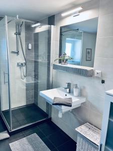 Koupelna v ubytování Apartmány na Zahradní