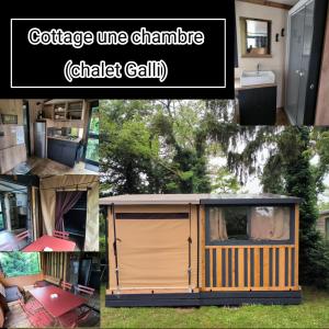 a collage of pictures of a containerine chamomile chalker at CAMPING ONLYCAMP DU MOULIN in Clisson