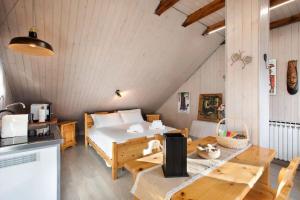 Η κουζίνα ή μικρή κουζίνα στο Mansarda Gran Paradiso +6 φωτογραφίες
