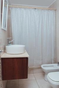 uma casa de banho com um lavatório, um WC e um chuveiro em Darregueyra 2387 em Buenos Aires