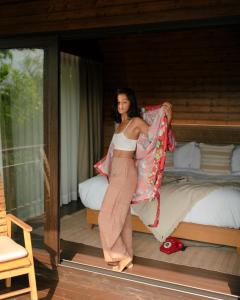 Letto o letti in una camera di The Postcard Hideaway, Netravali Wildlife Sanctuary, Goa