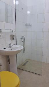 Koupelna v ubytování Gästehaus