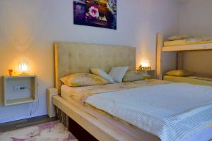 - une chambre avec un lit et deux lits superposés dans l'établissement Villa Bubinka, à Bihać