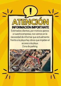 a poster for an urban information initiative with a city at Apartamentos Deauville in Miami Platja