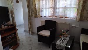 sala de estar con silla y mesa en Eszter-lak, en Monostorapáti