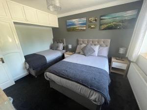 1 dormitorio con 2 camas en una habitación en Manorlodge, en Tralee
