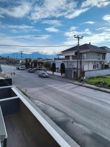 a view of a street with cars on the road at BLUE STAR Apartments #8 in Paralia Katerinis