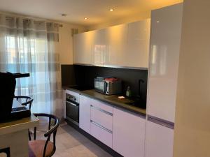 Kuchnia lub aneks kuchenny w obiekcie Grand studio très agréable avec bar, cuisine et terrasse