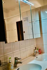 Koupelna v ubytování Schöpfwerk Hostel 10