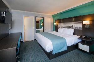 ein Hotelzimmer mit einem großen Bett und einem TV in der Unterkunft Inn On Grove in San Francisco