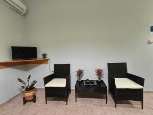 A television and/or entertainment centre at My Lemnos Studios - Studio 4
