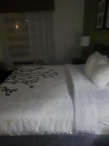 een slaapkamer met een bed met witte lakens en kussens bij O Daddys in Nashville