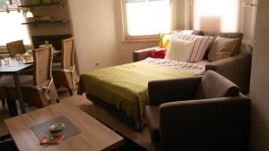 ein Wohnzimmer mit einem Bett und einer Couch in der Unterkunft Talstation in Braunlage + 2 Fotos