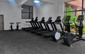 a row of cardio machines in a gym at Apartment near JKIA in Nairobi