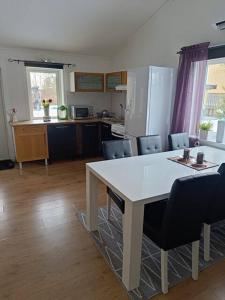 Kuchyň nebo kuchyňský kout v ubytování Garagelägenhet