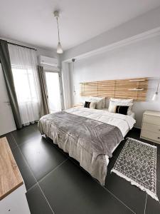 Home Away One Bedroom Apartment in Nicosia 객실 침대