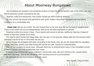 una página de un documento con un texto sobre quemaduras de luna en Moonway Bungalows, en Ko Pha Ngan