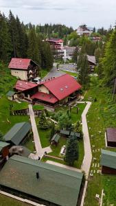 einen Blick über einen Park mit Gebäuden und Bäumen in der Unterkunft Boutique Hotel Casa Emil in Poiana Brașov