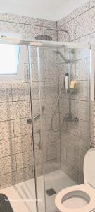 un baño con ducha y WC en Sandra Amadores, en Puerto Rico de Gran Canaria